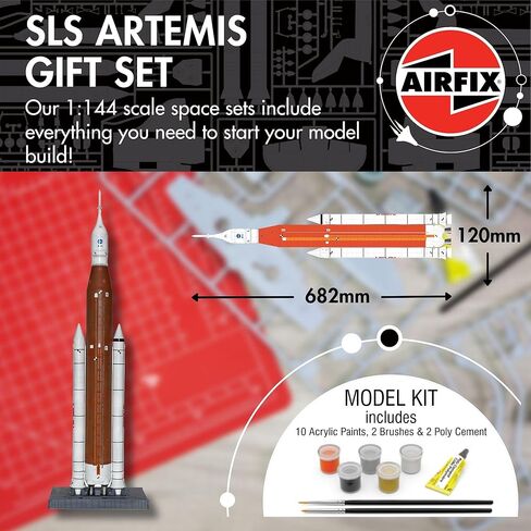 مجموعة Airfix Kit A50202 SLS Artemis، بلاستيك، لبناء مركبة فضائية للبالغين والأطفال من سن 8 سنوات، تتضمن نموذجًا بمقياس 1:144، وطلاءات أكريليك همبرول، وفرش وغراء بوليمر in Kuwait