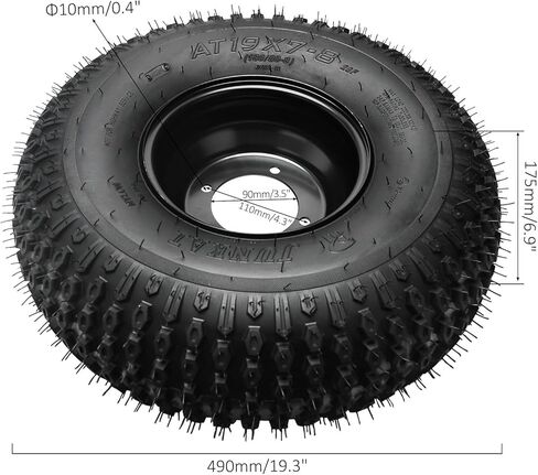 4-Pack 19x7-8 Go Kart & ATV Wheels with 8-Inch Tubeless Tires – 4-Bolt Rims for UTV, Quad, Drift Trike, Golf Cart, Lawn Mower, Garden Tractor, All-Terrain Off-Road in Kuwait