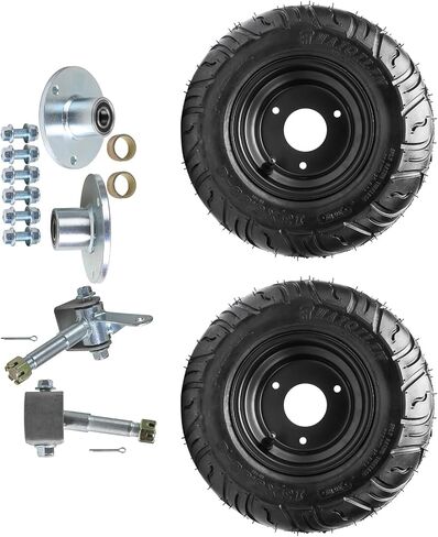 قطعتان من إطارات وإطارات Go Kart وATV مقاس 13x5-6 مع محور عجلات ثلاثي المسامير ومفاصل عمود التوجيه الأيسر/الأيمن للمركبات الرباعية والدراجات الثلاثية وعربة الجولف ومركبات المرافق in Kuwait