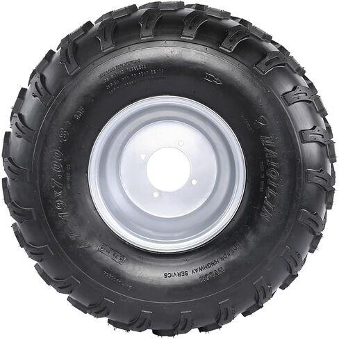 19x7-8 Go Kart Front Wheel & Tire Kit with 4-Stud Hub and Disc Brake Rotors – Heavy-Duty Tubeless Wheels for ATV, UTV, Quad, Buggy, Golf Cart, Drift Trike, Lawn Mower in Kuwait