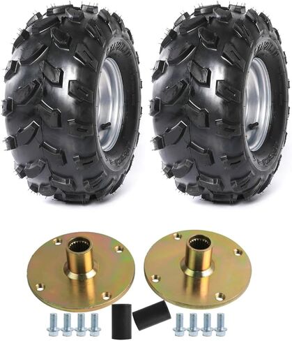 عجلات ATV UTV Go Kart مقاس 18 × 9.5-8 مع إطارات ومحاور المحور الخلفي ومحاور أمامية ومغزل توجيه مقاس 8 بوصات للطرق الوعرة لعربة الجولف ذات العجلات الثلاثية وعربة الجولف الرباعية وجزازة العشب ذات 4 عجلات in Kuwait