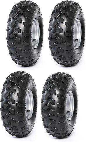 مجموعة إطارات وعجلات ATV & Go Kart مقاس 19x7-8 - حافة 8 بوصات، إطار نايلون بدون أنابيب 4 طبقات، تجويف مركزي 4 مسامير 68 مم، مناسب للطرق الوعرة للدراجات الرباعية والدراجات الصغيرة والعربات التي تجرها الدواب ودراجة الانجراف وعربة الجولف in Kuwait