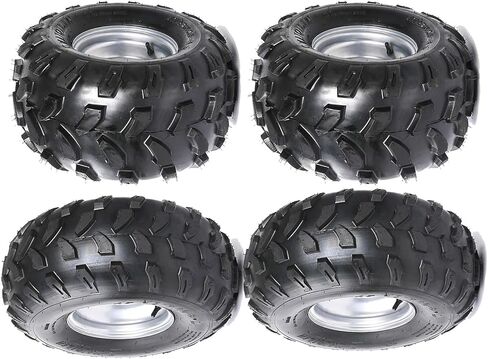 عجلات 19x7-8 أمامية و18x9.5-8 خلفية ATV UTV Go Kart وإطارات بدون أنابيب 8 بوصة 4 عروة 4x110 مم مجموعة حافة للرباعية وعربة الجولف ودراجة الانجراف والدراجة الصغيرة وجزازة العشب in Kuwait