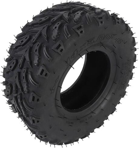 14x5.00 6 Front Wheel Tire, Rubber Tubeless Vacuum Tire with Enhanced Traction Technology for ATV Quad Off Road Go Kart Cart Mini Bike in Kuwait
