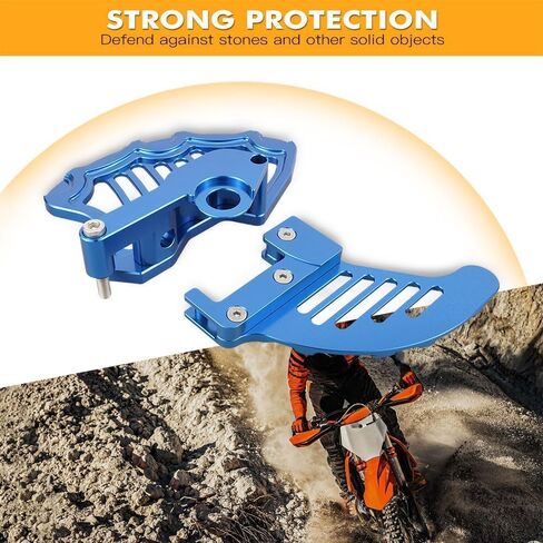 NICECNC غطاء حماية قرص الفرامل الخلفي الأمامي الأزرق متوافق مع Husqvarna TC125 FC250 350 450 2015، TE TC FC FE125-501 2016 2017 2018 2019 2020 TC125/FC250/350/450 2015 انظر الإعداد in Kuwait