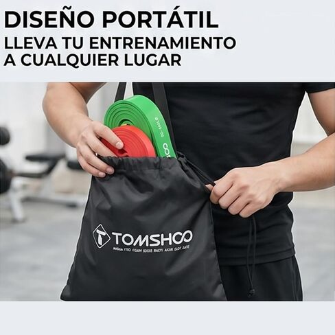 TOMSHOO 5 Packs Pull up Assist Bands, Resistance Bands with Straps Handles and Door Anchor, Stretch Bands,Exercise Bands with Guide for Fitness in Saudi Arabia