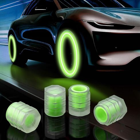 Glow in The Dark Tire Valve Caps Cool Fluorescent Valve Stem Caps for Car, SUV, Bicycle, Motorcycles, Trucks (20, Mixed Color) in Kuwait