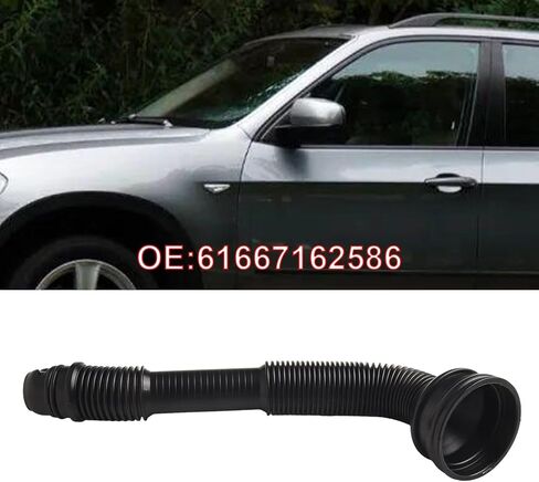 أنبوب خرطوم غسالة ممسحة الزجاج الأمامي لسيارة BMW X5 E70 2006-2013 LCI 2009-2013 ولسيارات BMW X6 E71 2007-2014 لسيارة Hybrid E72 2008-2011 OEM 61667162586 مقاومة للتآكل ومقاومة للاهتراء باللون الأسود in Kuwait