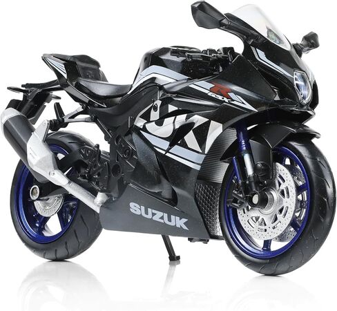 لعبة نموذج دراجة نارية 1:12 لسوزوكي GSX R1000R معدنية مصبوبة مع نموذج دراجة نارية بلاستيكي لا يتطلب تجميع هدية موتو صغيرة نهائية للبالغين (أزرق) in Kuwait