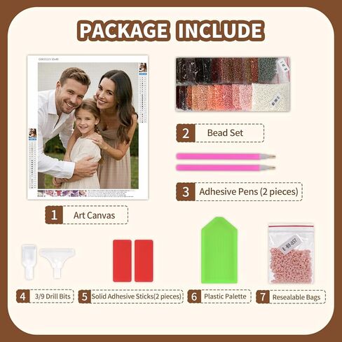 Ssedltbc Custom Diamond Painting Kit, Personalized Diamond Art from Photo, Diamond Art Kits for Adults, Home Decor & Gifts, Multiple Size Options in Kuwait