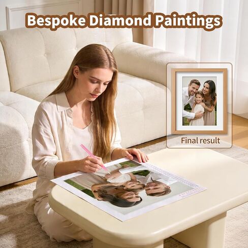 Ssedltbc Custom Diamond Painting Kit, Personalized Diamond Art from Photo, Diamond Art Kits for Adults, Home Decor & Gifts, Multiple Size Options in Kuwait