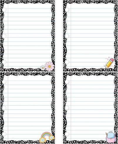Redbaker 4 Pcs 10.5"x8" Composition Notebook Magnetic Paper Erasable & Writable Handwriting Lined Paper for Classroom School Whiteboard Blackboard Office Teacher Must Have Homeschool Teaching Supplies in Kuwait