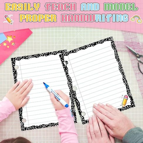Redbaker 4 Pcs 10.5"x8" Composition Notebook Magnetic Paper Erasable & Writable Handwriting Lined Paper for Classroom School Whiteboard Blackboard Office Teacher Must Have Homeschool Teaching Supplies in Kuwait