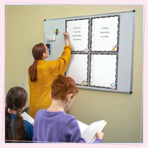Redbaker 4 Pcs 10.5"x8" Composition Notebook Magnetic Paper Erasable & Writable Handwriting Lined Paper for Classroom School Whiteboard Blackboard Office Teacher Must Have Homeschool Teaching Supplies in Kuwait