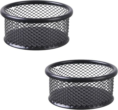 2 Pcs Paper Clip Holder Mesh Desk Organizer with Pen Tray Binder Clips Dispenser Sturdy Metal Storage Tray for Office Desktop Accessories Organizing Paperclips Pens and Small Supplies in Kuwait