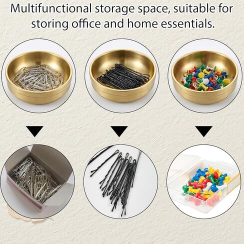 Gold PaperClip Holder, Gold Stainless Steel Paper Clip Organizer for Desk Binder Clips Holder Bowls with Non-Slip Base for Holding Small Parts Office Accessories in Kuwait