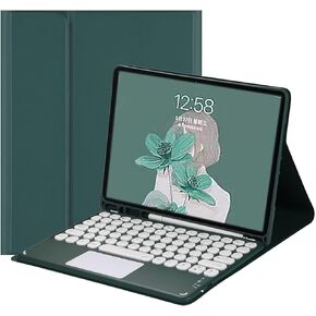 Touch Keyboard for Samsung Galaxy Tab S8 2022 / Tab S7 2020 11 Inch Tablet Keyboard Case with Touchpad Cute Round Key Color Keyboard Detachable Wireless Keyboard Cover with S Pen Holder (Black)