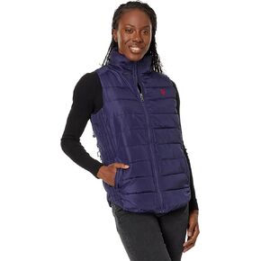U.S. Polo Assn. Cozy Faux Fur Lined Puffer Vest with Side Panel