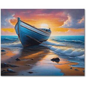Paint by Number Alpine Lake in The Mountains at Sunset Adults' paint-by-number Kits Colorful Fantasy Landscape Oil Painting by Numbers on Canvas Painting Kit with Brushes - 16x20Inch, Frameless