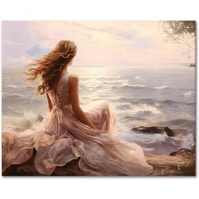 Paint by Number Alpine Lake in The Mountains at Sunset Adults' paint-by-number Kits Colorful Fantasy Landscape Oil Painting by Numbers on Canvas Painting Kit with Brushes - 16x20Inch, Frameless