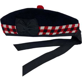 Men's Scottish Glengarry Kilt Hats Tartan, Diced & Plain-Glengarry Piper's Cap