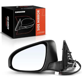 A-Premium Driver Side Power Door Mirror - Compatible with Toyota Camry 2015 2016 2017 - Heated Manual Folding Black Outside Rear View Mirror