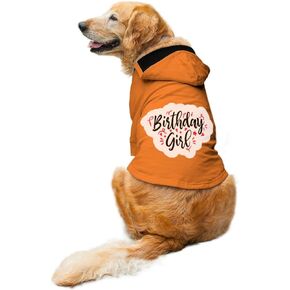 Ruse- Birthday Girl Printed Full Sleeves Dog Autumn Winter Hoodie Jacket/Apparel/Clothes/Jackets Gift for Dogs.