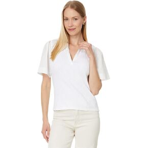 Lilla P Woven Sleeve Split Neck