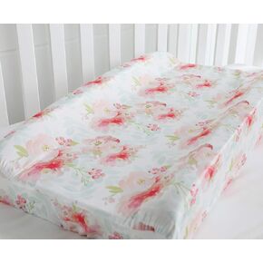 Baby Girl Crib Bedding Changing Pad Cover (Pink Mint Floral)