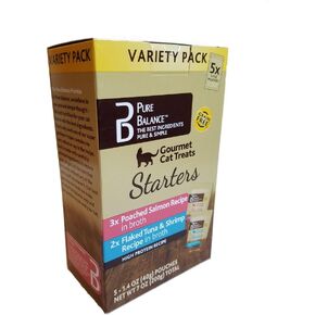 Pure Balance Gourmet Cat Treats مجموعة متنوعة من سمك السلمون المسلوق بالتونة والروبيان