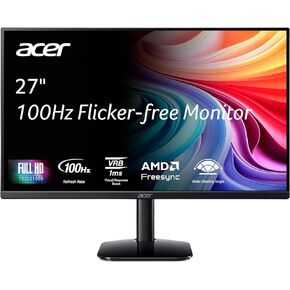 Acer KB272 E0bi 27" IPS Full HD (1920 x 1080) Zero-Frame Gaming Office Monitor | AMD FreeSync Technology | Up to 100Hz Refresh | 1ms (VRB) | Low Blue Light | Tilt | HDMI & VGA Ports
