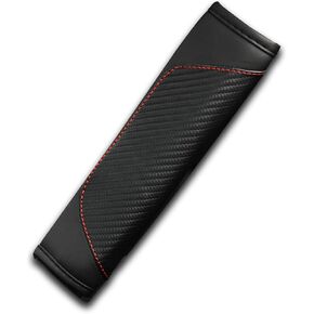 2PCS Car Seat Belt Cover,Seat Belt Pads Leather Seat Belt Covers,Carbon Fiber Safety Seatbelt Shoulder Strap Covers,Soft Car Seat Belt Strap Cushion Protect Your (Black1)