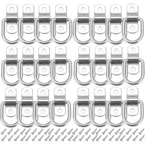 6Pack D Rings Tie Down Anchors Heavy Duty 1/4" Trailer Tie Down Hooks 1200 lbs Capacity with Screws for Trailer Truck Cargo Bed Bracket Surface Mount