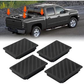 JERBOR 4Pack Silicone Pickup Trucks BedRail Stake Pocket Covers for Chevy Silverado 1999-2014 and GMC Sierra 2010-2014 Truck Bed Rail Stake Pocket Plugs