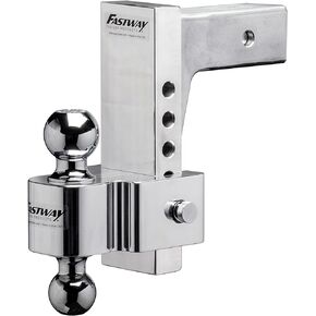 Fastway Flash 42-00-2825 E Series HD Adjustable Aluminum Ball Mount with 8 Inch Drop, 2.5 Inch Shank, and Chrome Plated Balls
