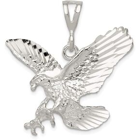 Solid 925 Sterling Silver Men's Eagle Charm Pendant - 32mm x 35mm