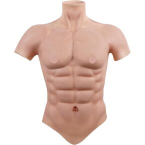 Realistic Silicone Muscle chest High collar Realistic Male Chest Vest Muscle simulation skin for Cosplay