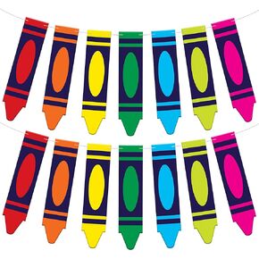 KatchOn, Crayon Banner for Back To School Decorations - 10 Feet, No DIY | Welcome Back To School Banner | Back To School Crayon Decorations | Back To School Backdrop, First Day Of School Decorations