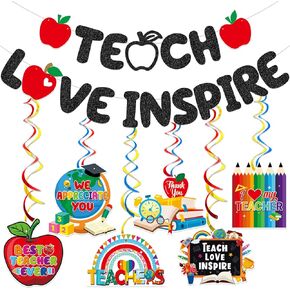 Teacher Appreciation Banner Thank You Teachers Banner Teacher Appreciation Decorations with Teacher Appreciation Hanging Decorations for Teachers Day Party Decorations