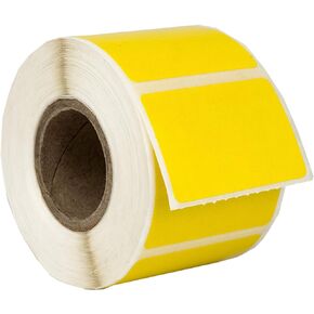 HOUSELABELS 1.5" x 1" Yellow Multipurpose Labels on 1" Core Compatible with Zebra and Rollo Printers, 1 Roll / 520 Labels per Roll