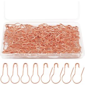120pcs 22x10mm/0.86x0.39 Safety Pins, Metal Light Bulb Sewing Safety Pins Small Gourd Pins for Clothes Crafts Quilting Charms Buttons (Rose Gold)