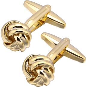Lady Men's Cuff Links for French Gold Knot Tuxedo Shirt Stainless Brass Metal Shirt Buttons Cufflinks Anniversary In Gift Box