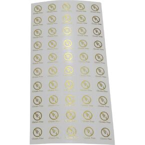 Gluten Free Meal Stickers for Place Cards (Clear with Gold Icon)
