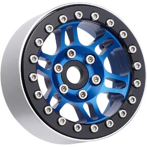 4PCS Aluminum 1.9" High Mass RC Beadlock Wheel Hubs for 1/10 RC Crawler Car TRAXXAS TRX4 TRX6 Axial SCX10 Tamiya CC01 (Blue)