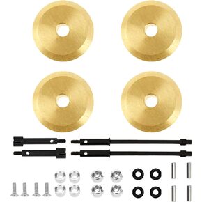 4Pack Vgoohobby RC 4mm Brass Wheel Hub Knuckle Counterweight Front Rear Wheel Axle Drive Shaft Joint Compatible with Axial SCX24 Deadbolt AXI90081 AXI00002 AXI00001 1/24 RC Crawler Car