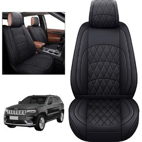 YIERTAI Seat Covers Compatible with Jeep Grand Cherokee 2011-2024 Pickup Truck Laredo Limited Classic Trackhawk Front Seats Airbag Compatiable Waterproof Leather Car Cushion Protectors