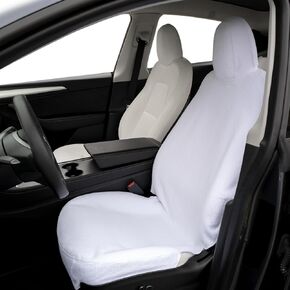 Tesla Model Y Seat Covers 2024 - Performance Towel Tesla Seat Covers Fit 2020-2024 Model Y, Sweat & Spill Protectors, 2 White Front Seat Covers in Kuwait