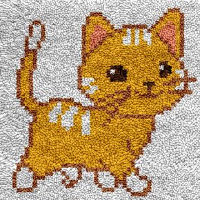 DL-YTG DIY Latch Hook Kits for Art Craft Throw Rug Colorful Pattern Paint Cross Stitch Set : Cat A-30X30cm / 12x12 inch
