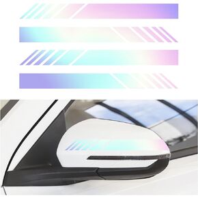 Kewucn 2PCS Car Rear View Mirror Stickers, Waterproof Auto Side Rearview Mirrors Decal Stripes, Universal Anti-Collision Striped Automotive Warning Stripes for Most Vehicles (Black)