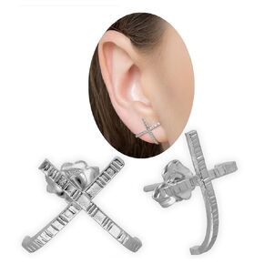 Handmade stud earrings Rose gold Minimalists x earring studs sterling silver stud earrings geometric earrings x stud hypoallergenic huggie earrings